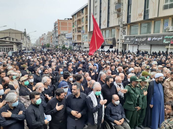 پیکر سردار کابلی از شهدای مدافع حرم بر روی دستان مردم ولایتمدار بهشهر تشییع شد