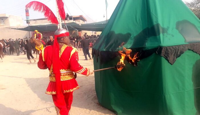 میدان طاق بندرریگ گناوه جلوهگاه سبقت گرمی عشق حسین از دمای ۴۵ درجه