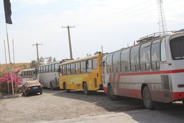 ۲۳۰ دستگاه اتوبوس در مرز خسروی و منذریه برای جایجایی زوار مستقر می شود