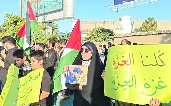 جوانان مشهدی درحمایت از فلسطین تجمع کردند