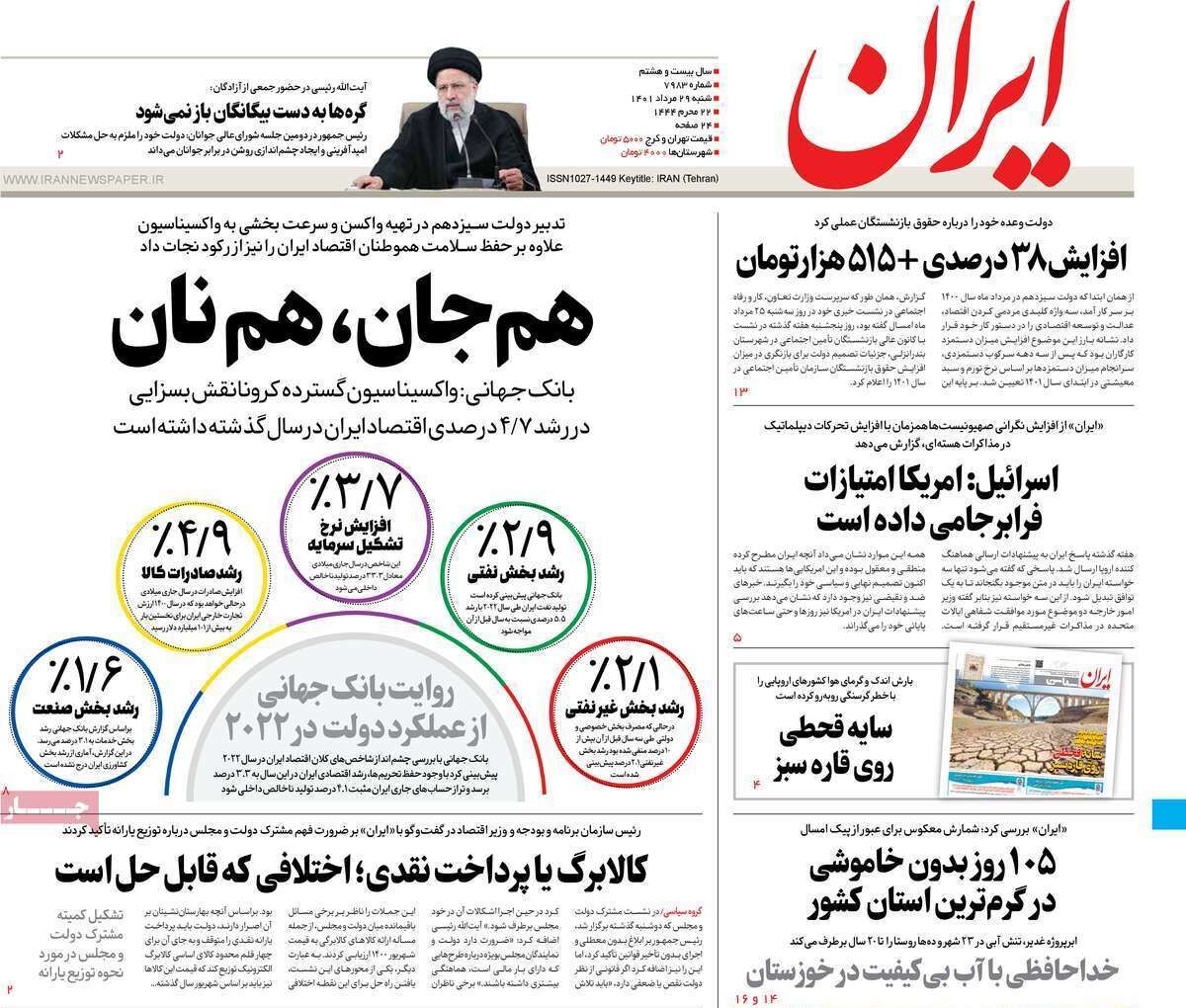 مرور روزنامه‌های ۲۹ مرداد ۱۴۰۱