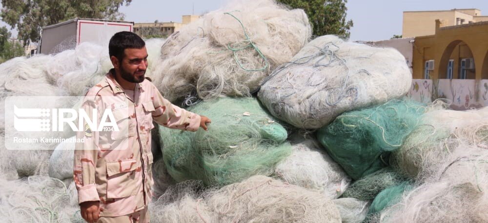 ۱۵۰۰ طاقه تور صیادی غیرمجاز در چابهار امحا شد