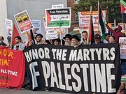 تظاهرات حامیان ملت فلسطین در آمریکا برای آزادی اسیر فلسطینی + فیلم