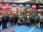 تیم ملی پرورش اندام ایران بر بام آسیا ایستاد