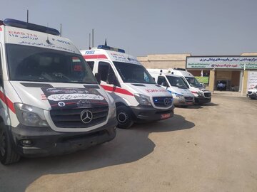 استقرار ۷۸۰ آمبولانس در مرزهای ۸گانه/۱۲ بالگرد و هواپیما برای ارائه خدمات درمانی به زوار اربعین