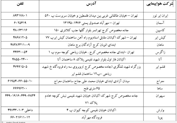 فهرست دفاتر فروش بلیط اربعین اعلام شد 2