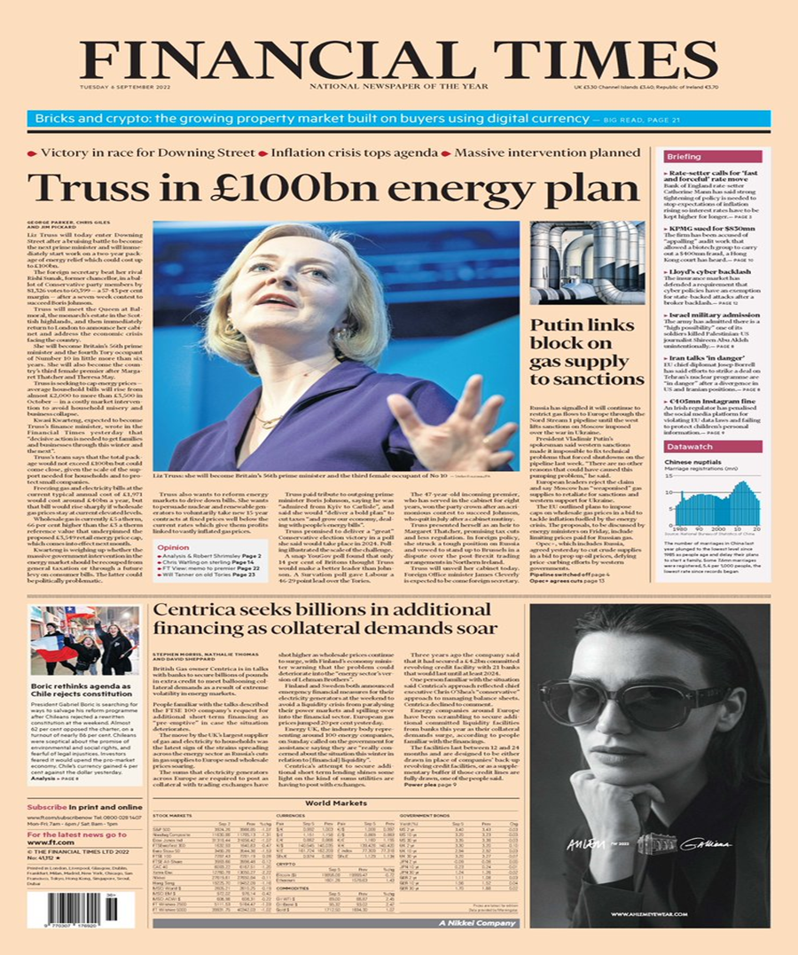 عناوین روزنامههای مطرح جهان؛ ششم سپتامبر 2022 10