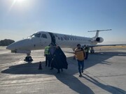 اولین پرواز شرکت هواپیمایی «آسا جت» در فرودگاه کرمانشاه به زمین نشست