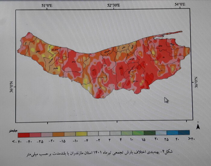 بارش باران در تیر ماه مازندران ۸۱ درصد کمتر از مدت مشابه بلندمدت بود