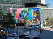 دیوارنگاره هنرمند مشهور برزیلی برای هفتاد و هفتمین مجمع عمومی سازمان ملل 
