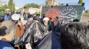 اهتزاز پرچم حرم حضرت اباعبدالله الحسین (ع) و  پیاده‌روی کاروان دلدادگان حسینی در شیراز 