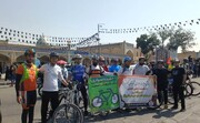 دوچرخه‌سواران کوار و فیروزآباد، تا حرم مطهر شاه‌چراغ (ع) رکاب زدند 