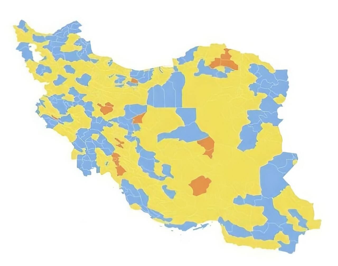 Weitere 100 Städte Irans befinden sich in der blauen Zone von COVID-19