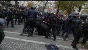 French Police confronts rioters in front of Iran Embassy in Paris