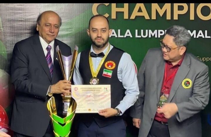 مزینی با برتری مقابل سرخوش قهرمانی مسابقات اسنوکر ۶ توپ آسیا در مالزی شد