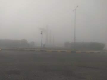 مه دید افقی را در فرودگاه آبادان به ۵۰ متر کاهش داد