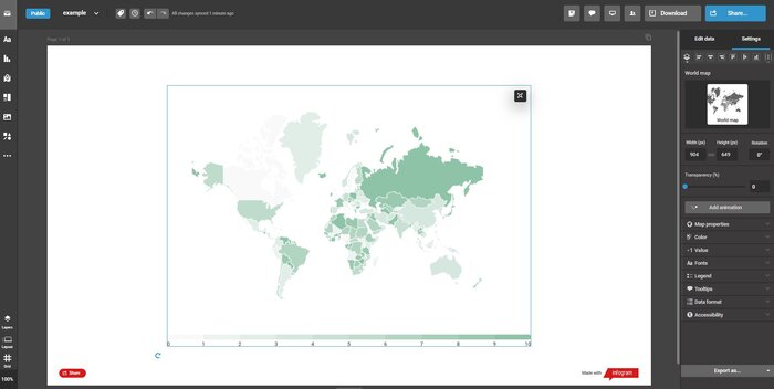 Infogram برنامهای ساده برای تصویرسازیهای جذاب