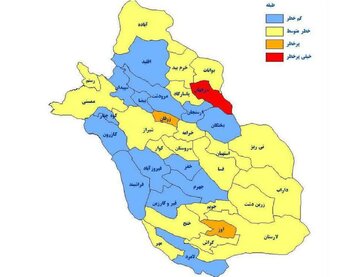 بازگشت رنگ قرمز به نقشه کرونا در فارس