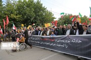 فیلم/ راهپیمایی بجنوردی‌ها در محکومیت حادثه تروریستی شاهچراغ شیراز