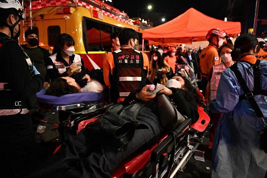 ۵۰ زخمی بر اثر ازدحام در جشن شبانه سئول 