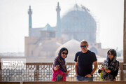 Foreign tourists visiting Iran's Isfahan attractions