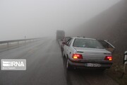 مه غلیظ  افق دید را در جاده کرج - چالوس کاهش داد 