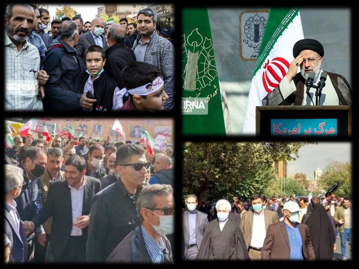 مسئولانِ حاضر در مراسم ۱۳ آبان ۱۴۰۱ در یک قاب