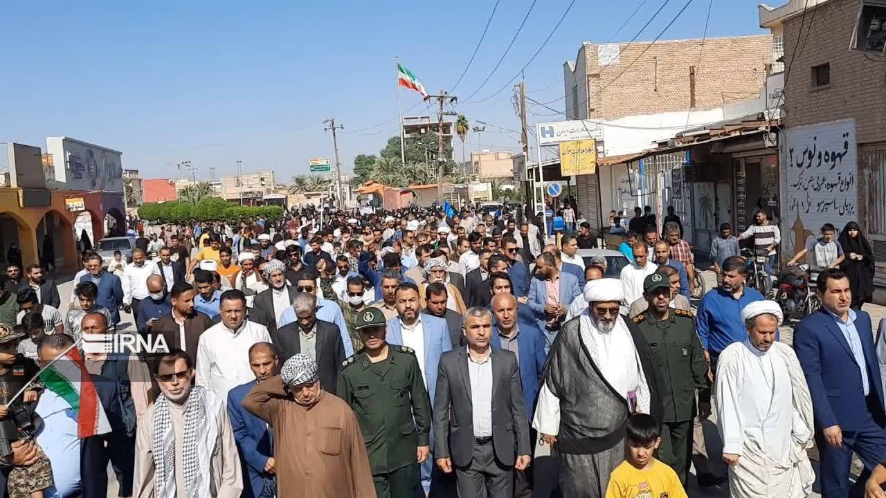 راهپیمایی ۱۳ آبان در شادگان برگزار شد