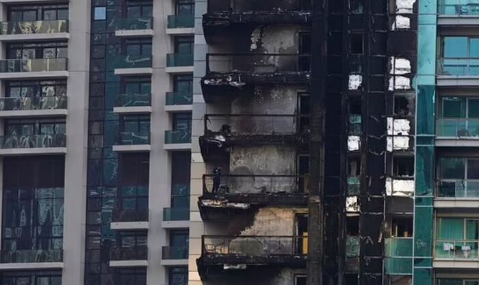 آتش سوزی مهیب در نزدیک برج خلیفه دبی