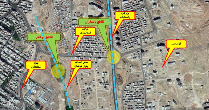 چرخ توسعه شرق تبریز از اتوبان ولایت میگذرد