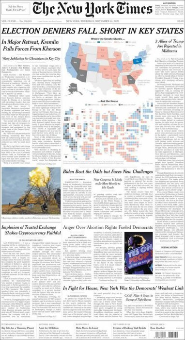 عناوین روزنامههای مطرح جهان؛ ناکامیهای ترامپ و دموکراتها در انتخابات کنگره آمریکا