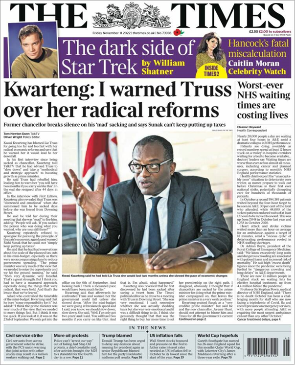 عناوین روزنامههای مطرح جهان؛ توئیتر در آستانه ورشکستگی، هشدار اعتصابات گسترده در انگلیس