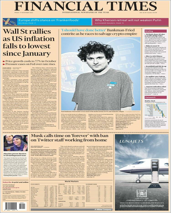 عناوین روزنامههای مطرح جهان؛ توئیتر در آستانه ورشکستگی، هشدار اعتصابات گسترده در انگلیس