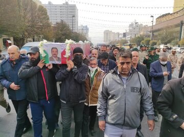 پیکر جانباز و آزاده شهید در مشهد تشییع شد