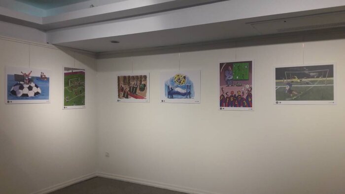 کارتون و کاریکاتور جام جهانی فوتبال ایران ۱۴۰۱ به نمایش گذاشته شد