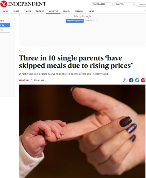 والدین انگلیسی از وعده غذایی خود چشم میپوشند