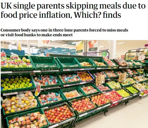 والدین انگلیسی از وعده غذایی خود چشم می‌پوشند