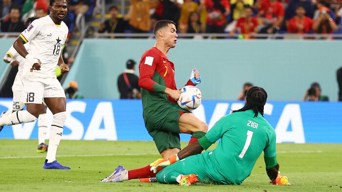 پیروزی دشوار پرتغال مقابل غنا در شب تاریخسازی رونالدو