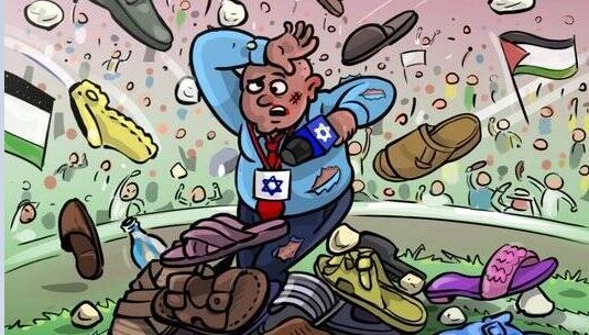 Caricatura de Israel en el Mundial de Fútbol 2022