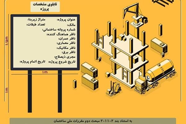 جای خالی تابلوهای مشخصات فنی ساختمان در کرمان