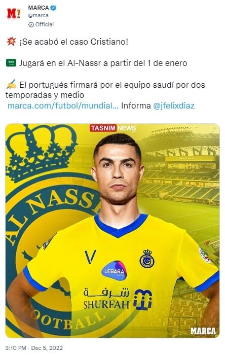 رونالدو مقابل پول کم آورد؛ کریس به النصر «بله» گفت