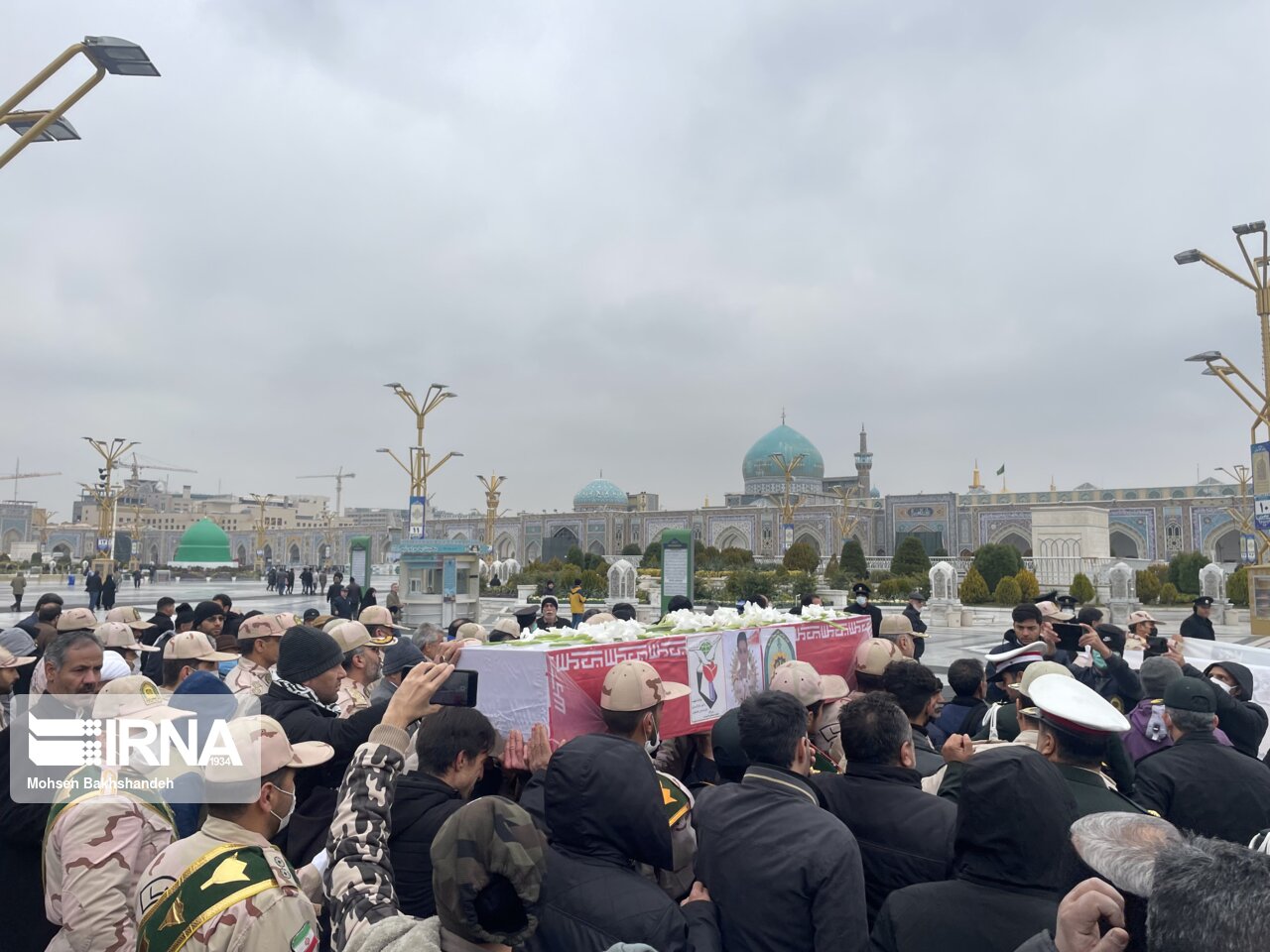 پیکر "معین قدمیاری "مرزبان شهید در مشهد تشییع شد