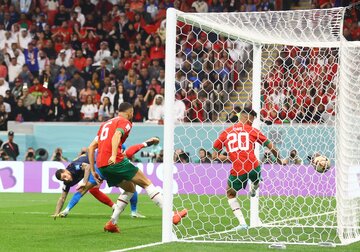 شکست مراکش مقابل فرانسه در نیمه نخست