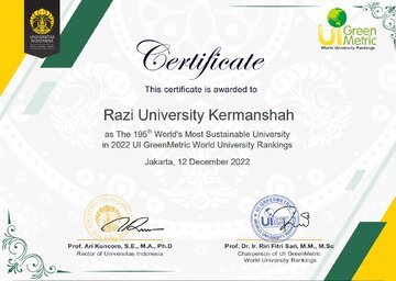دانشگاه رازی کرمانشاه موفق به کسب رتبه ۶ در نظام رتبه­‌بندی گرین متریک ۲۰۲۲ شد