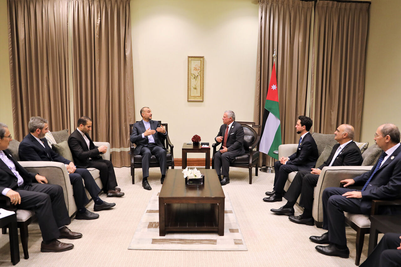 ایرانی وزیر خارجہ نے صدر رئیسی کے پیغام کو بادشاہ اردن کا حوالہ کردیا