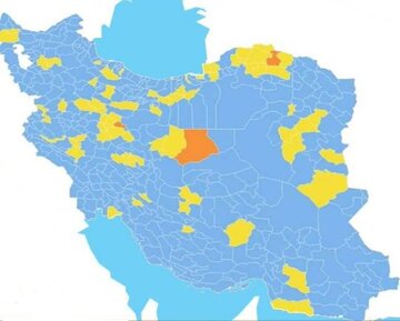 رنگ نارنجی به نقشه کرونایی خراسان‌شمالی بازگشت