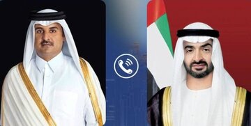گفت‌ وگوی تلفنی رئیس امارات و امیر قطر درباره تحولات منطقه