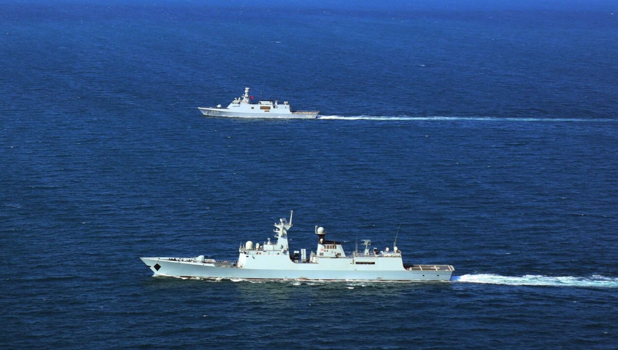 رزمایش مشترک نیروهای دریایی پاکستان و ترکیه در دریای عرب