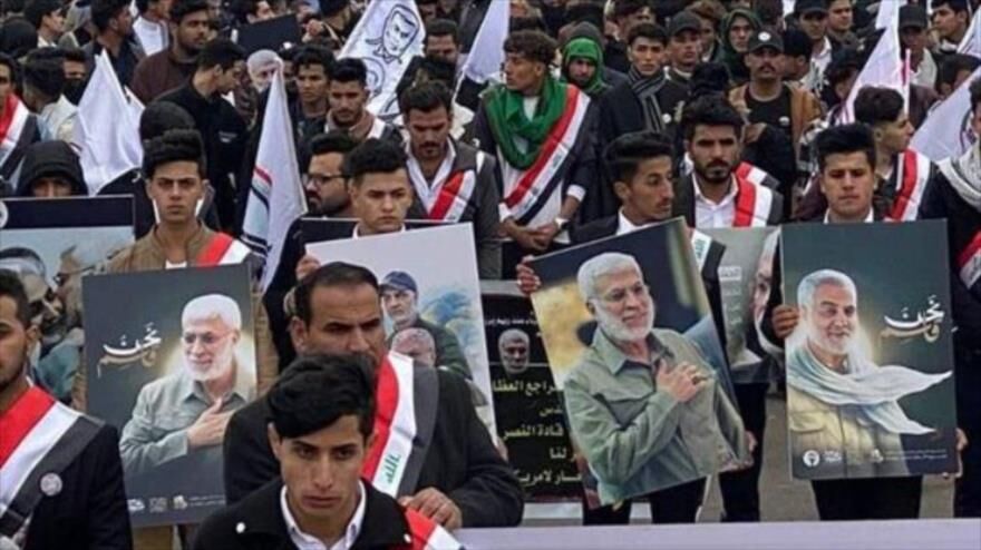 Los iraquíes realizan marcha en conmemoración de las élites comandantes de la Resistencia