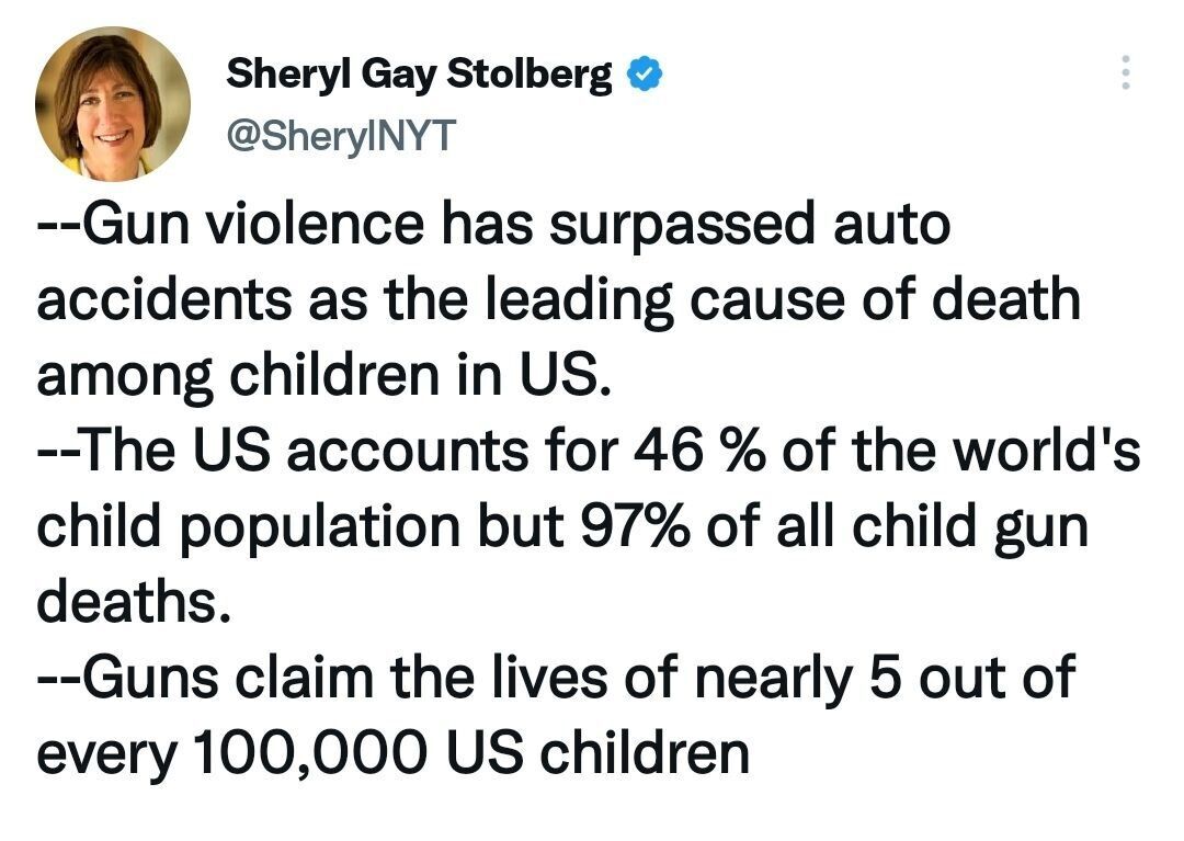 امریکی بچوں کی 97 فیصد اموات کی وجہ آتشیں اسلحہ ہے